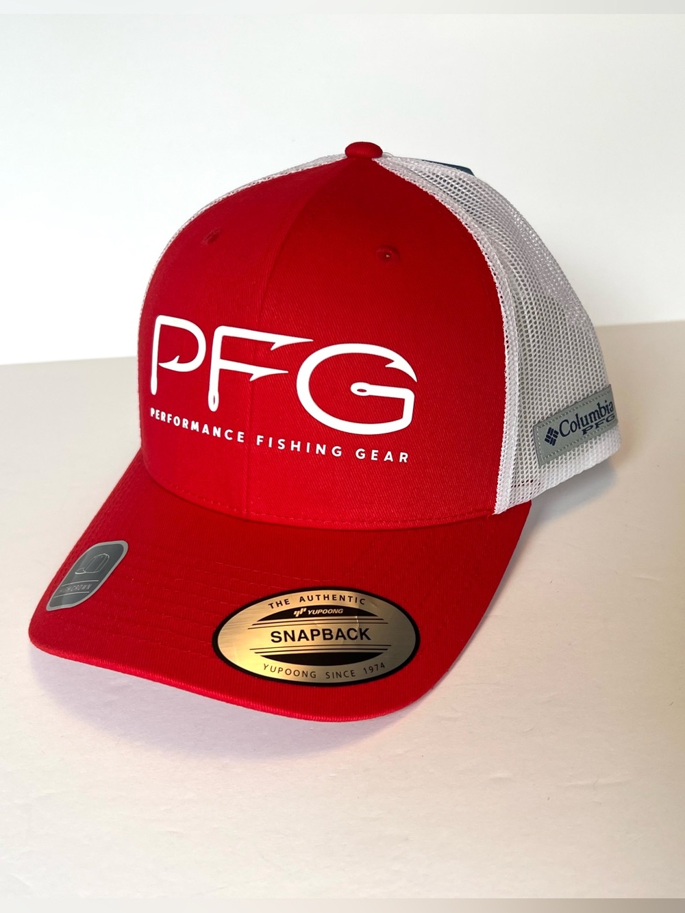 Columbia PFG Mesh Snapback High Crown Cap Red Spark One Size Cap Fishing